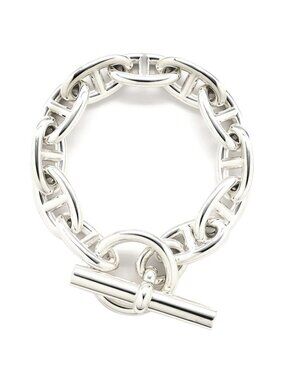 Hermes Bracelet Chaine D'ancre GM Silver 925 11 Frames Star Ring